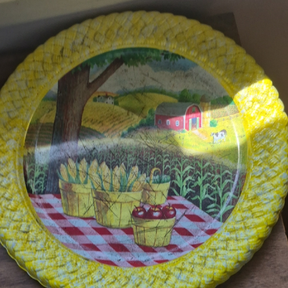 Rustic Farmhouse Scene Decorative Plate